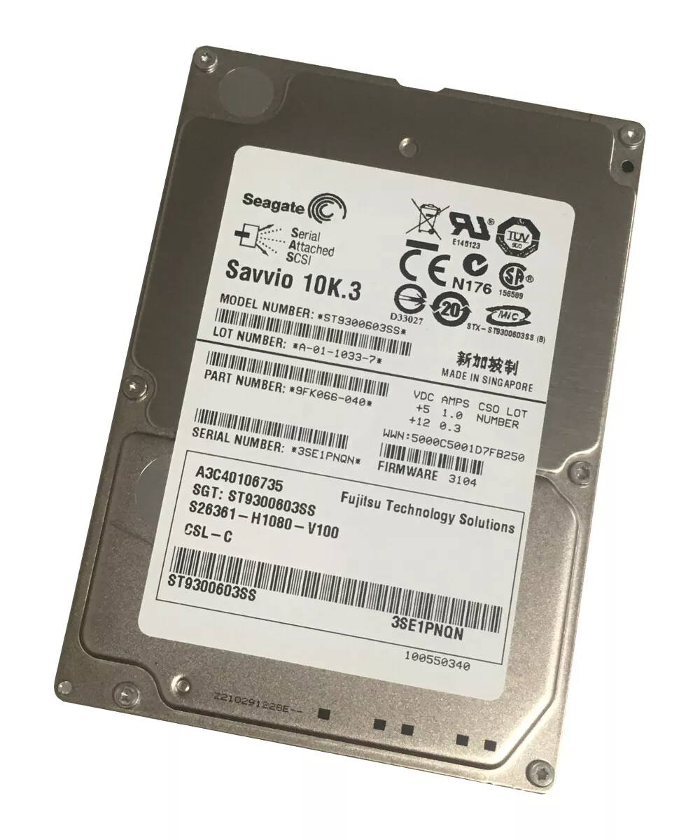 Seagate / Fujitsu 300GB 10K SAS 6G 2.5" Hard Drive / A3C40106735, ST9300603SS, S26361-H1080-V100, 9FK066-040 (Used) // สินค้ารับประกัน โดย บริษัท อะไหล่เซิร์ฟเวอร์ จำกัด