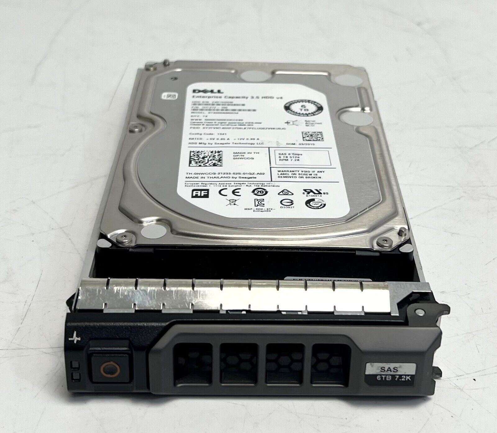 Dell 6TB 7.2K SAS 6Gb/s 3.5'' Hard Drive , 0NWCCG, ST6000NM0034, 1HT27Z-150 (USED) สินค้ารับประกัน โดย บริษัท อะไหล่เซิร์ฟเวอร์ จำกัด