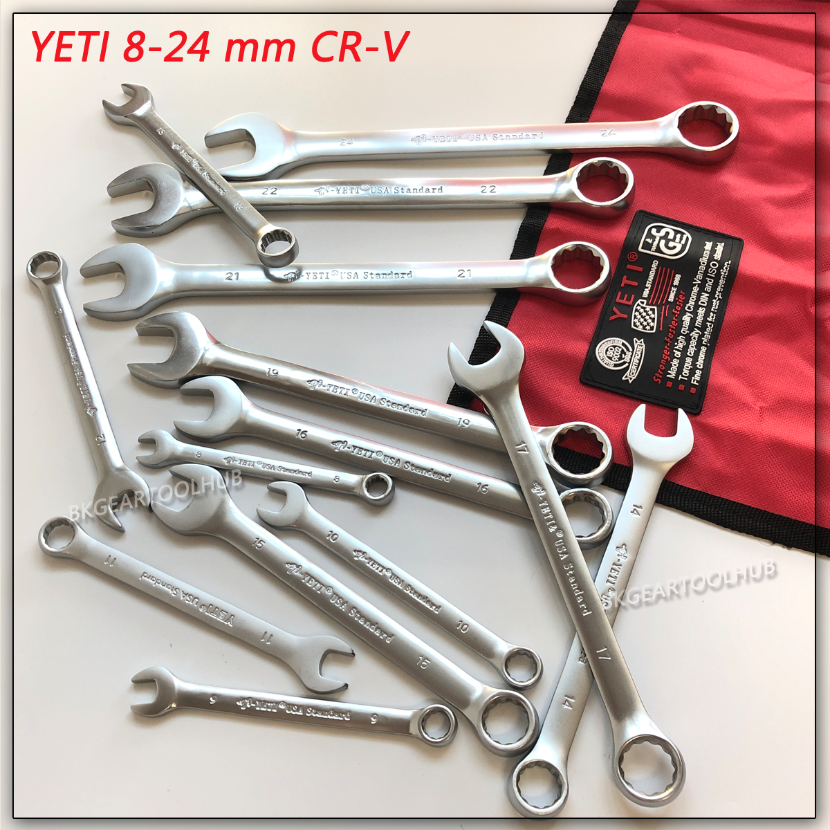 ประแจแหวนข้างปากตาย YETI (เยติ) 14 ตัวชุดขนาด 8-24 มิล ส่งฟรี เก็บเงินปลายทาง