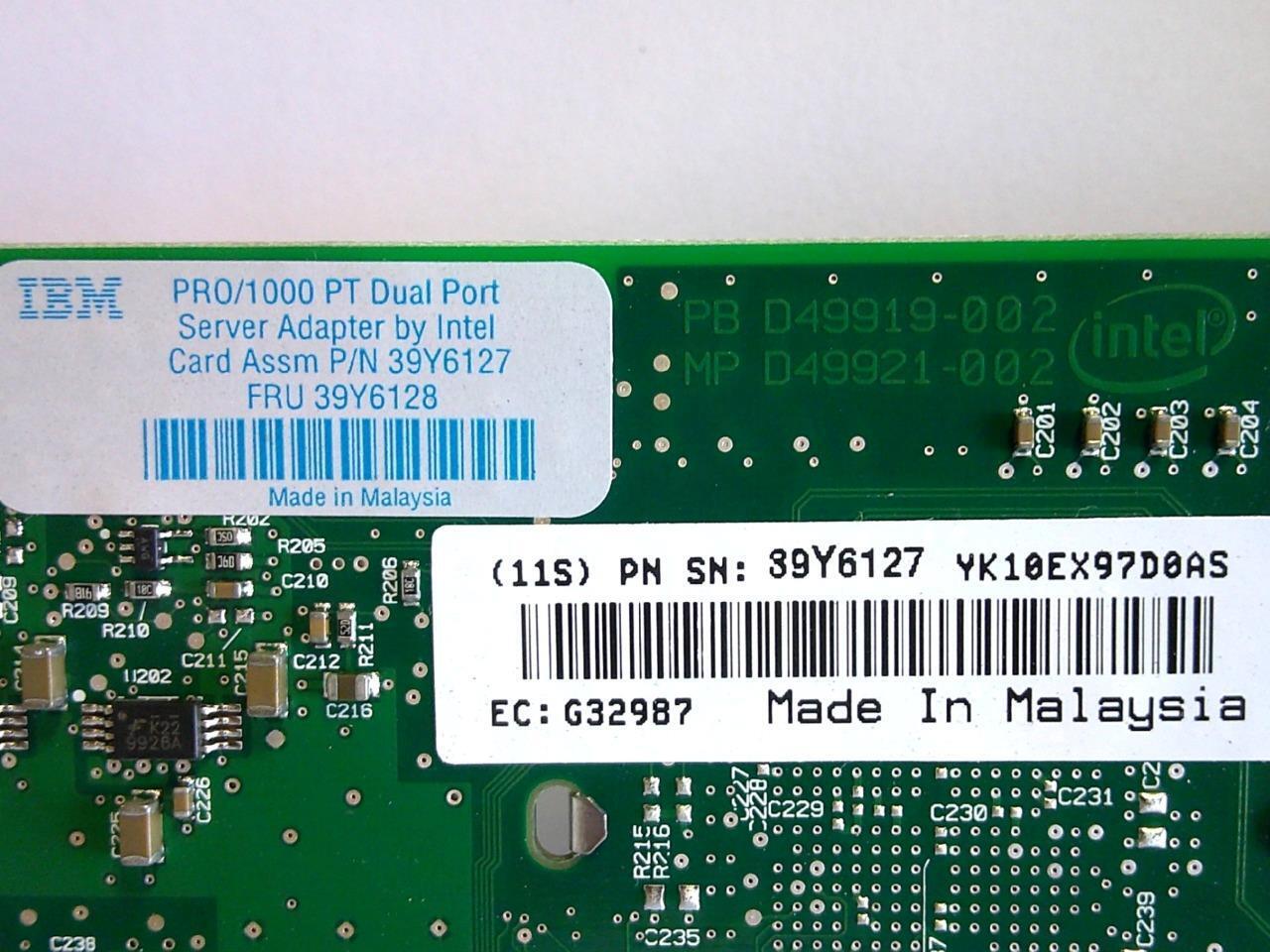 IBM Intel PRO 1000 PT Dual Port GigaBit 1000M Ethernet PCIe x4 // 39Y6127 / 39Y6128 (Used) // สินค้ารับประกัน โดย บริษัท อะไหล่เซิร์ฟเวอร์ จำกัด