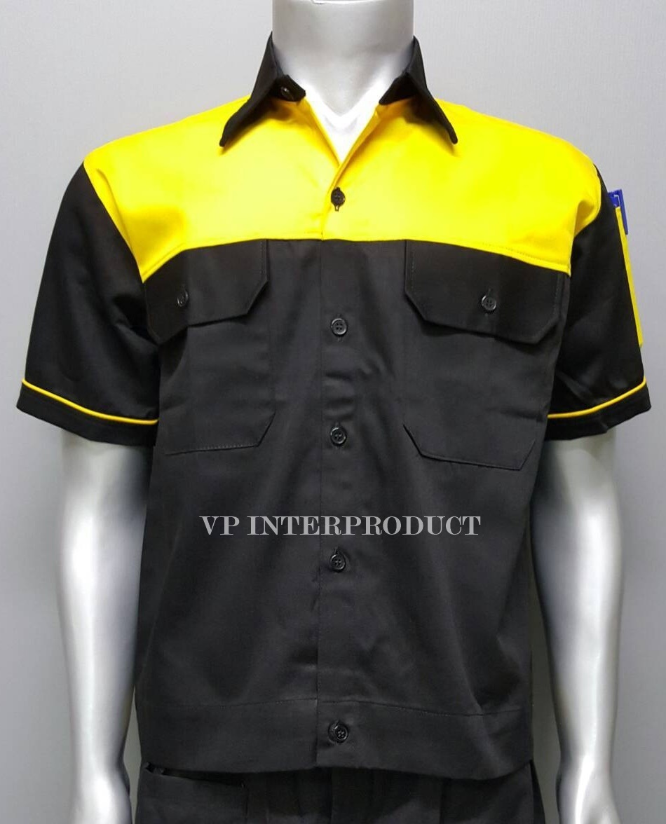 เสื้อช่าง 2 สี เเขนสั้น ผ้าคอมทวิว ไซร์ M-XXL มีสต็อก สินค้าจากโรงงานมาเอง