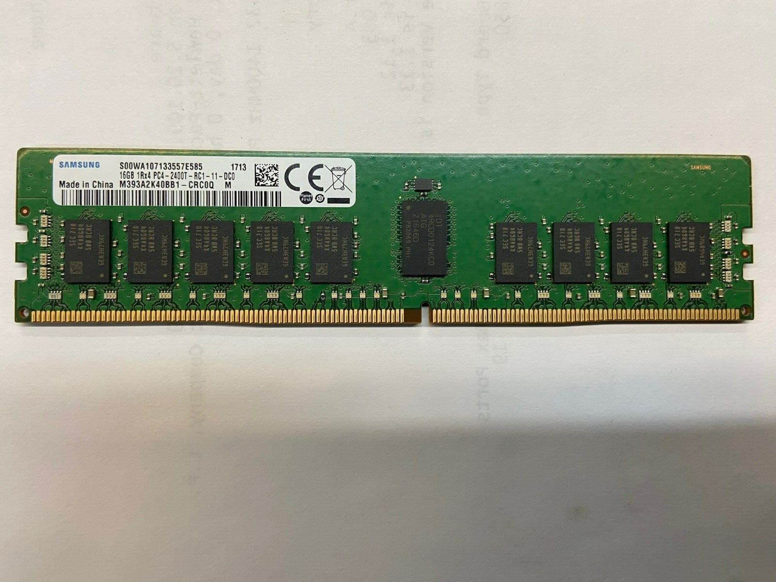 Samsung 16GB (1Rx4) PC4-2400T -R DDR4 Server Memory RAM // M393A2K40BB1-CRC0Q (Used) // สินค้ารับประกัน โดย บริษัท อะไหล่เซิร์ฟเวอร์ จำกัด