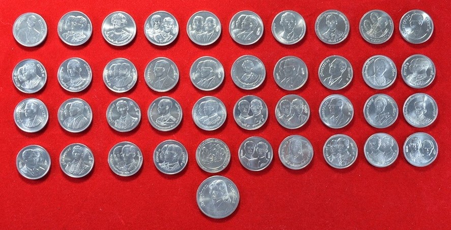 เหรียญ 2 บาท (ครบชุด 41 เหรียญ) ยังไม่ผ่านการใช้งาน (UNC)