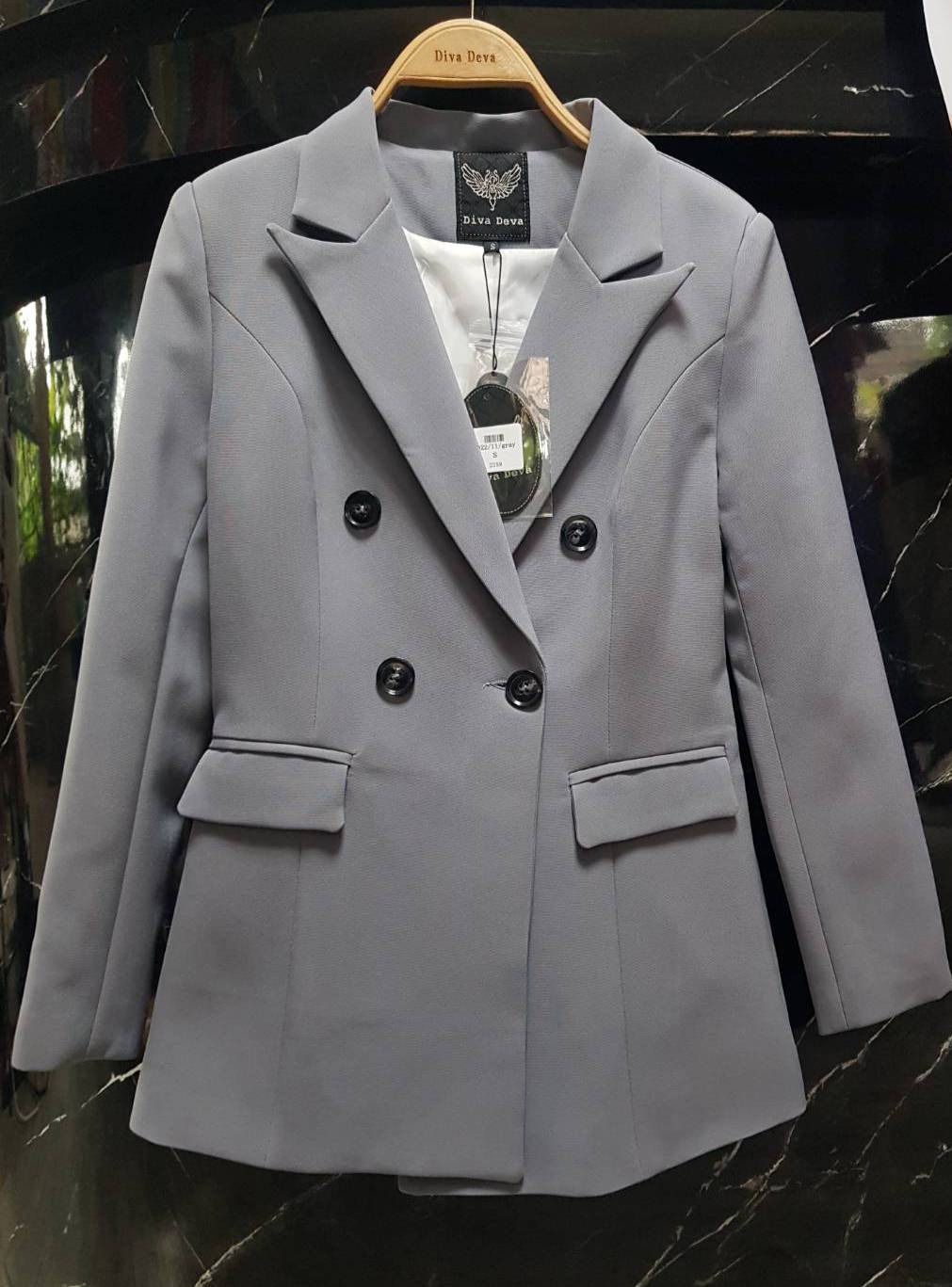 เสื้อสูทตัวยาว ม่วง เทา น้ำเงิน #2259