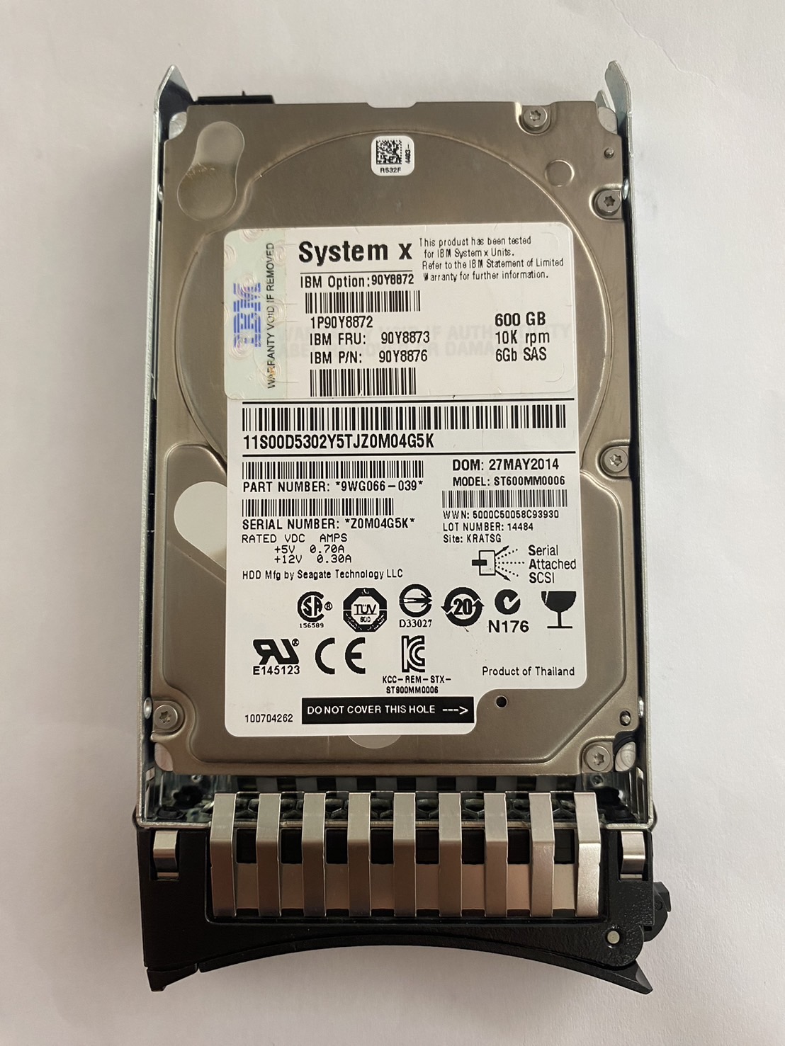 IBM 600GB 10K 6G SAS 2.5" Hard Disk HDD // 90Y8873 / 90Y8872 / 090Y8876 (Used) // สินค้ารับประกัน โดย บริษัท อะไหล่เซิร์ฟเวอร์ จำกัด