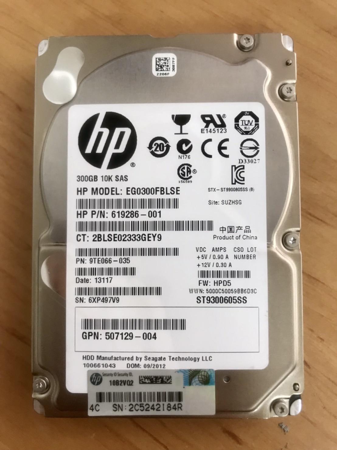 HP 300GB 10K 6Gb SAS 2.5" G8 G9 Hard Drive // HDD 619286-001 / EG0300FBLSE / GPN 507129-004 / ST9300605SS / 9TE066-035 (Used) // สินค้ารับประกัน โดย บริษัท อะไหล่เซิร์ฟเวอร์ จำกัด