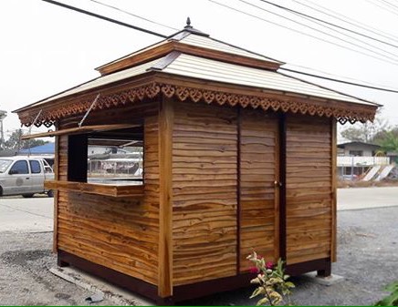 N017 ซุ้มกาแฟ ไม้สักทองขานด กว้าง*ยาว*สูง 2.20*2.20*3.10