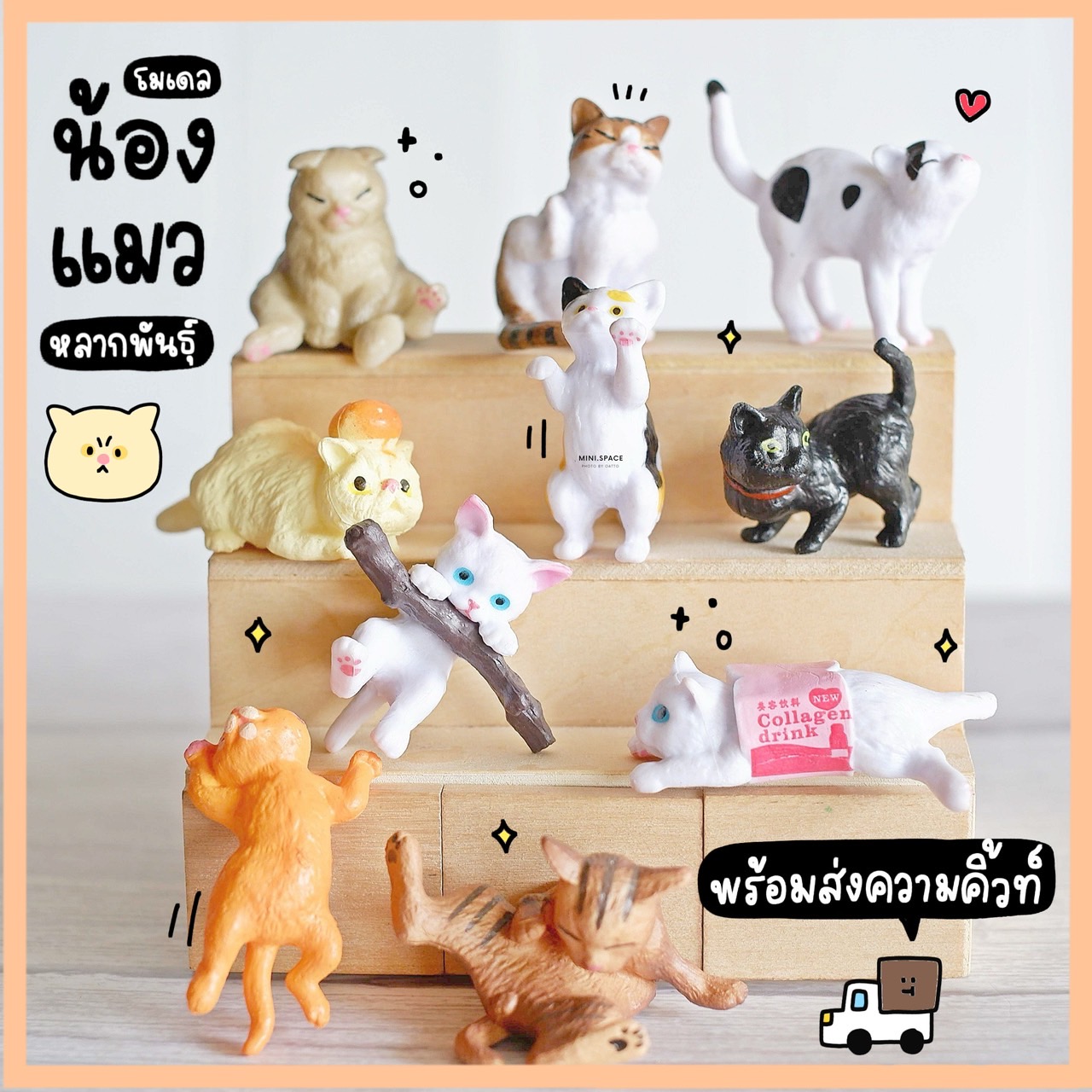 โมเดลแมว ฟิกเกอร์แมว ชุดผลส้ม ทิชชู่ (ชุด 10 แบบ) MS4478 ตุ๊กตาจิ๋ว โมเดลจิ๋ว ตุ๊กตาเรซิ่น ฟิกเกอร์อนิเมะ แต่งสวน แต่งบ้าน งานDIY