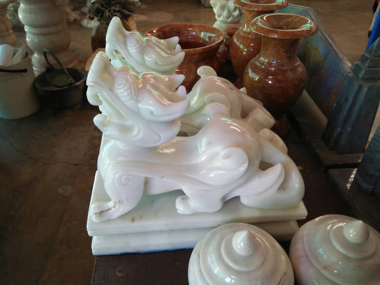 ปิเช๊ยะหินอ่อนสีขาว 5 นิ้ว