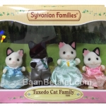 ครอบครัวซิลวาเนียนแมว 4 ตัว Sylvanian Tuxedo Cat Family