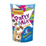 Purina Friskies Party Mix crunch สูตร Beachside ขนมแมว รสปลาทูน่า แซลมอนและสแนปเปอร์ ขนาด 60 กรัม