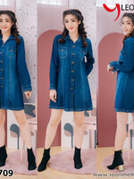 ชุดเดรสยีนส์ NO5709 เข้ม