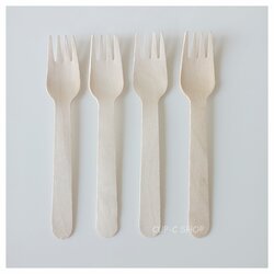 ส้อมไม้ ความยาว 160 มม. (100 ชิ้น/แพ็ค)