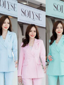 No.2359 เสื้อสูทผู้หญิงChic 4B V.2 สีเขียวอ่อน/สีชมพูอ่อน/สีฟ้าอ่อน (ไม่รวมกางเกง)