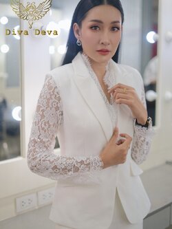 2303 เสื้อสูทแขนลูกไม้ซีทรู