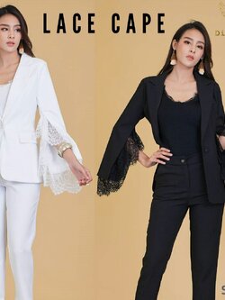 เสื้อสูทผู้หญิงแขนลูกไม้ no.1906