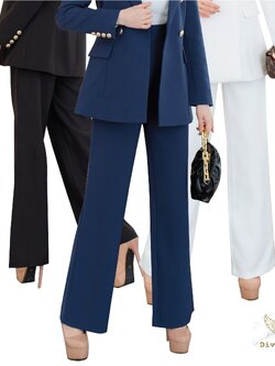 กางเกงทำงานเอวสูง สีขาว/ดำ/กรม รุ่น2110