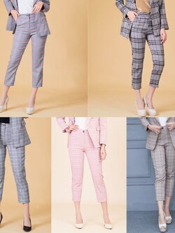 กางเกงลายสก็อต กางเกงทำงาน #8013 Pant (S-XXL)