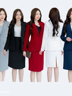 เสื้อสูทผู้หญิงเข้ารูป No.2426 ใส่คู่กับกระโปรง No.2426-1 (S-6XL)