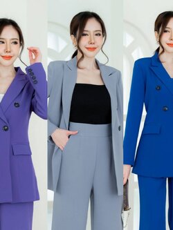 เสื้อสูทตัวยาว ม่วง เทา น้ำเงิน #2259