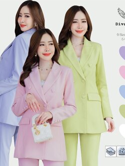 No.2324 LUV LUV เสื้อสูทผู้หญิงแฟชั่นแต่งกระดุมหัวใจ6กระดุม (เฉพาะเสื้อสูท) S-6XL