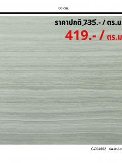 CC04602 กระเบื้องลายหินสีเทาหน้าแมท ขนาด (60x60) (4แผ่น/กล่อง) (1.44 ตร.ม./ กล่อง)