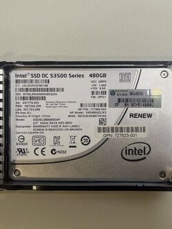 HPE 480GB SSD SATA 6G 2.5" HDD // 717968-002 / SSDSC2BB480G4P (Used) // สินค้ารับประกัน โดย บริษัท อะไหล่เซิร์ฟเวอร์ จำกัด