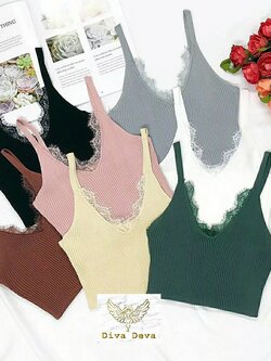 เสื้อตัวในไหมพรมใส่กับสูทผู้หญิง Cami no.4735-2