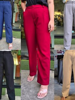 กางเกงผู้หญิงกระบอกกลาง(พลัส) No.2402-2 (S-6XL)