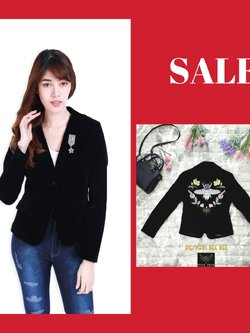 เสื้อสูทกำมะหยี่ปักลายผึ้ง Bee Bee Blazer #8006