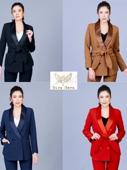 เสื้อสูทปกซาตินตัวยาว no.1903