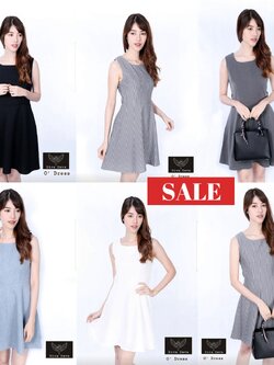 เดรสแขนกุดทรงเข้ารูปO Dress(S-XL) #2002