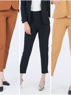 กางเกงขายาวเอวสูง ซิปข้าง #5222