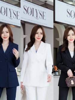 No.2359 เสื้อสูทผู้หญิงChic 4B V.2 สีดำ/สีขาว/สีกรม (ไม่รวมกางเกง)