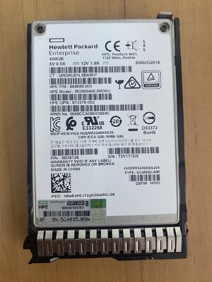 HPE 400GB SAS 12Gb MU 2.5 SC SSD // 868650-001 / 873370-002 / Tray 87356-001 (Used) // สินค้ารับประกัน โดย บริษัท อะไหล่เซิร์ฟเวอร์ จำกัด