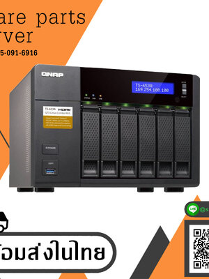 QNAP NAS TS-653A CPU Celeron N3160 (4Core+4Thread) / RAM 4 GB DDR3L/No Hard Disk / Power Supply ATX 240W /Network Card 4 x Gigabit RJ-45 / 4 x USB Port /2HDMT Port (Used) // บริษัท อะไหล่เซิร์ฟเวอร์ จำกัด