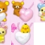 ตุ๊กตาห้อยมือถือ หมีลีลัคคุมา 5 แบบ Rilakkuma Heart Bath Time Key chain Figure