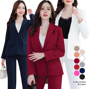 NO.2326 Wealthy เสื้อสูทผู้หญิงมีกระเป๋าอกแต่งกระดุมแขน S-6XL (เฉพาะเสื้อสูท)
