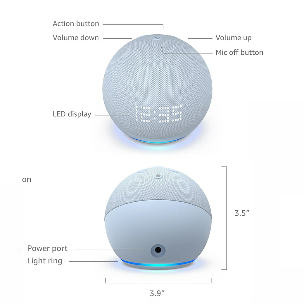 Amazon Echo Dot Gen 5 with Clock (ฺBlue)