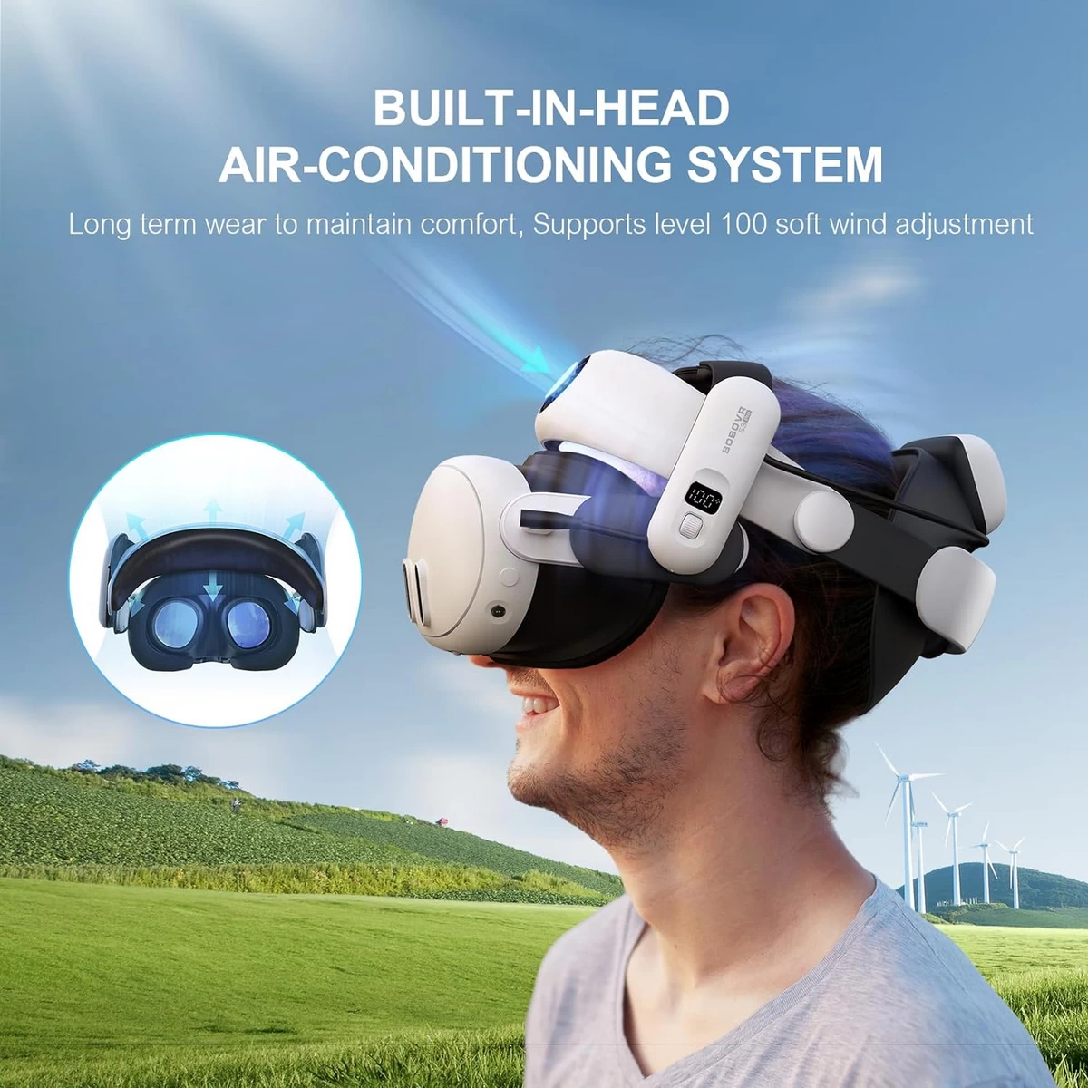 Meta Quest 3 : BOBOVR S3 Pro Battery Head Strap Accessories Head Air Conditioning and 10000mAh