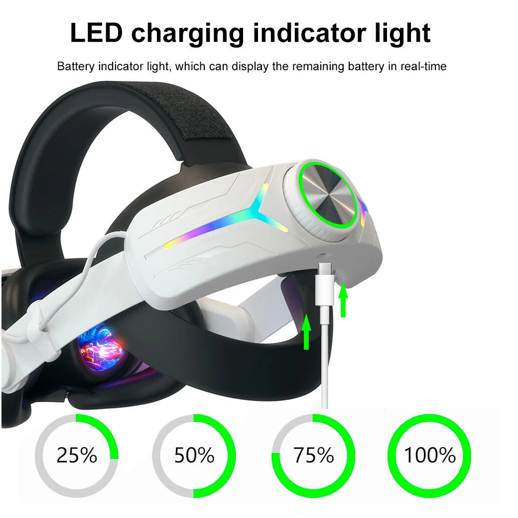 Meta Quest 3 : Head Strap RGB Backlight With Battery 8000mAh