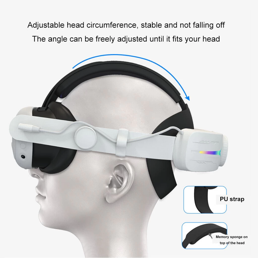 Meta Quest 3 : Head Strap RGB Backlight With Battery 8000mAh