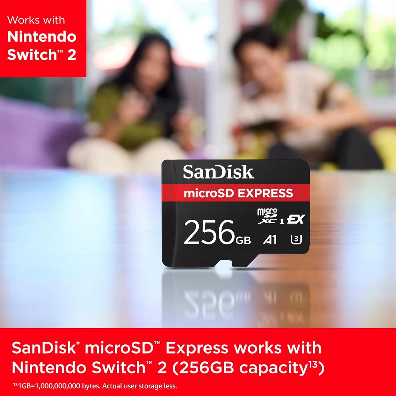 Nintendo Switch 2 : Sandisk microSD Express Card (Crimson Black A1) – เร็วระดับ SSD โหลดเกมไว เล่นลื่น ไม่มีสะดุด!